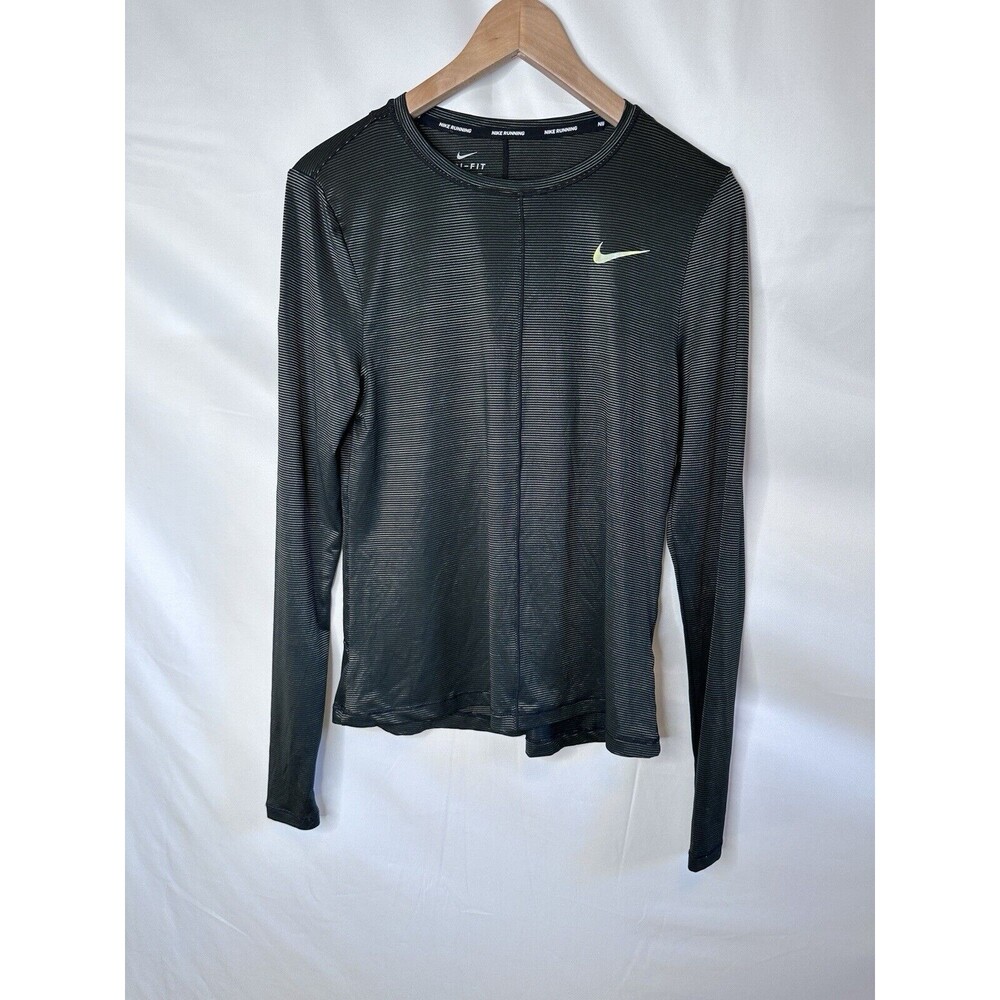 NIKE RUNNING Dri Fit Long Sleeve Lightweight Crew Neck Top black metallic thumb - Picture 7 of 7